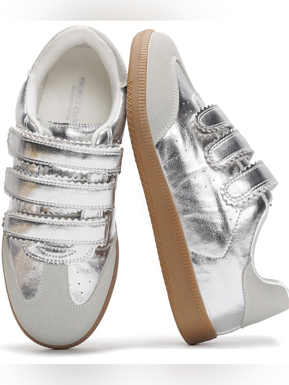 Project Cloud Ysabelle Metallic Silver Eco-Leather Sneakers – Women’s Size 10